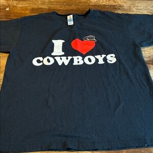 Black 'I Love Cowboys' Tee